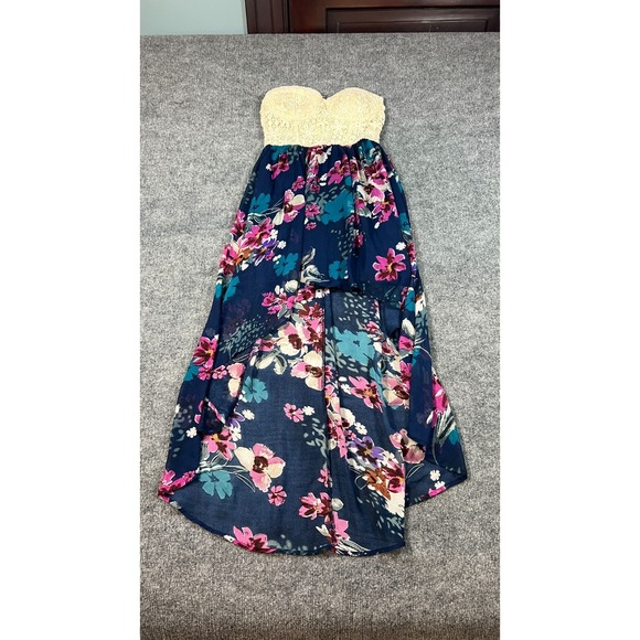 Love Culture Dresses & Skirts - Love Culture Maxi Dress Women Small Multi Floral High Low Hem Back Zip Strapless